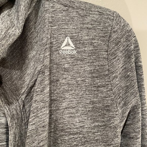 Reebok Womens Drape (open) Front Hooded sweatshirt/Jacket LngSl sz S GRAY NWOT - Picture 6 of 7